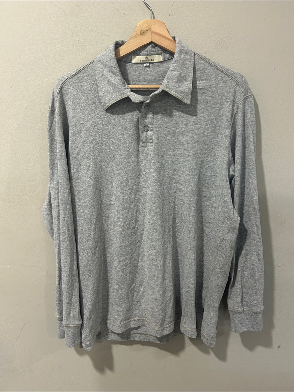 Fiorelli Men's Long-Sleeve Polo Shirt - Heather Gray